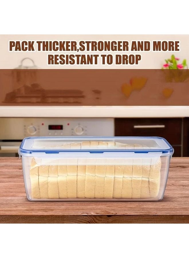 2 Pcs Large Airtight Food Storage Containers Reusable Flip Top Bread Kitchen Organizer Box - Image 4
